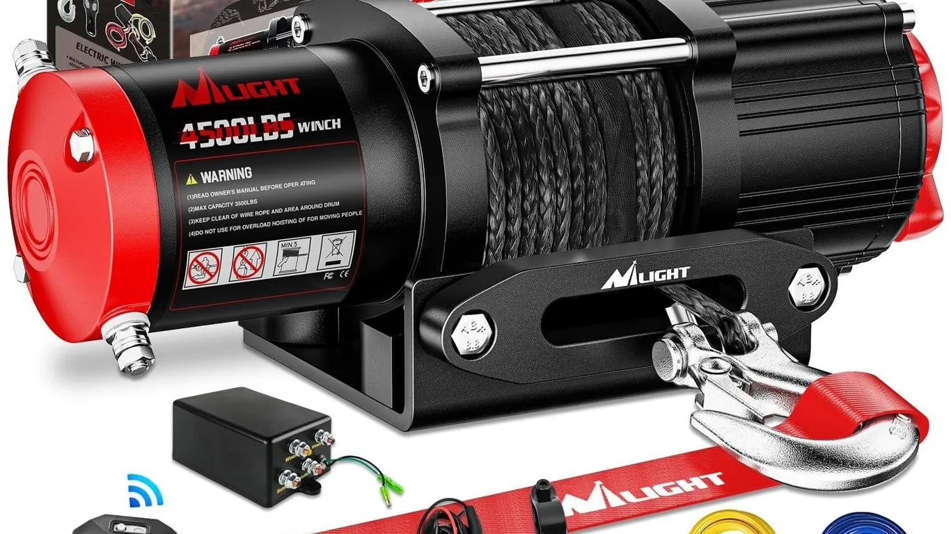 Nilight 4500lb Electric Winch Synthetic Rope