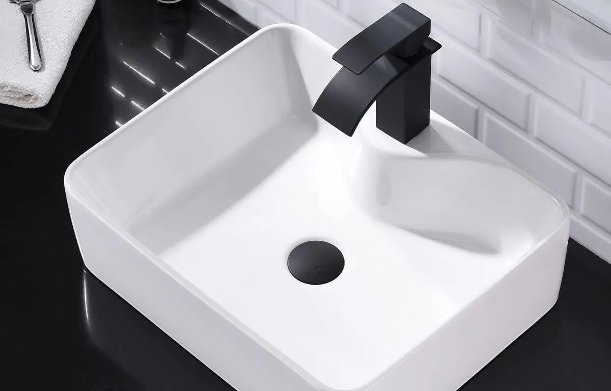 Jshozzy 19 Inch Ceramic Vessel Bathroom Sink