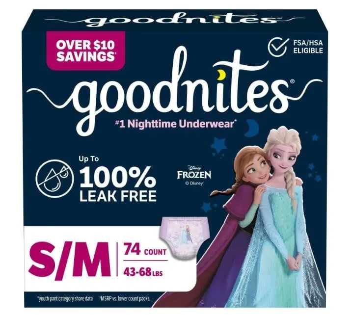 GoodNites Girls Nighttime Underwear Small 74ct
