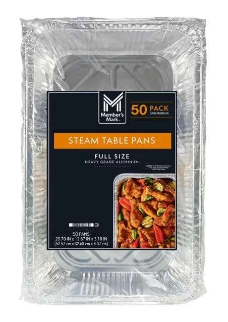Full Size Aluminum Steam Table Pans 50ct