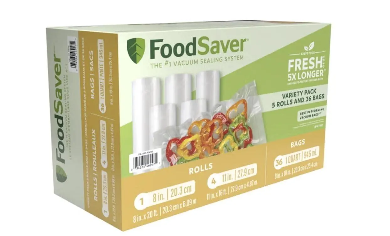 FoodSaver Vacuum Seal Bags and Rolls Variety Pack