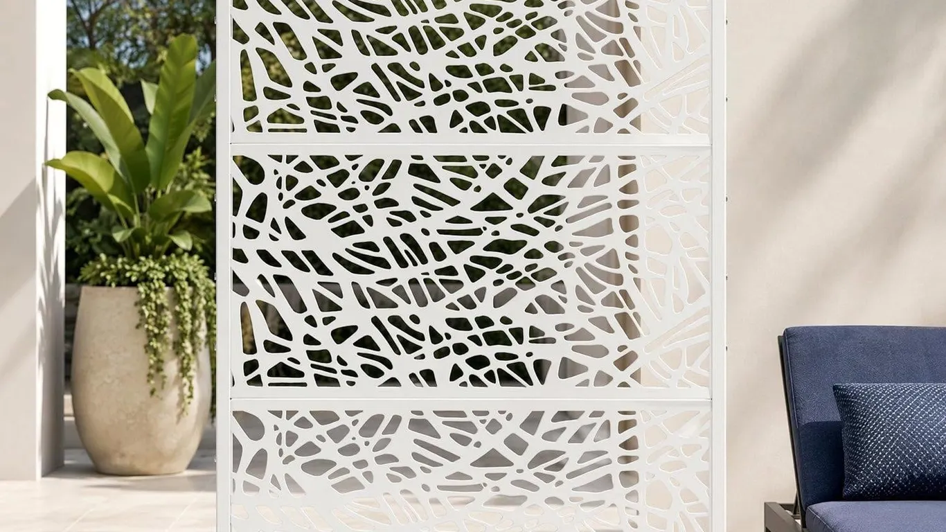 Fency 72 H White Web Metal Privacy Screen