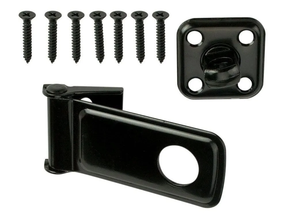 Everbilt 3-12 in. Black Rotating Post Safety Hasp