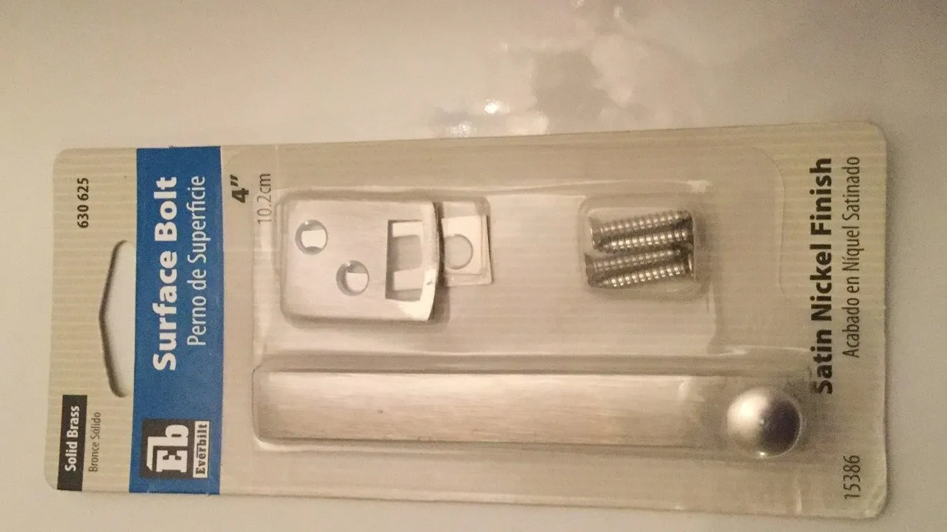 Everbilt 4 in. Satin Nickel Surface Bolt