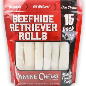 Canine Chews 8-9 Beef Retriever Rolls 15ct
