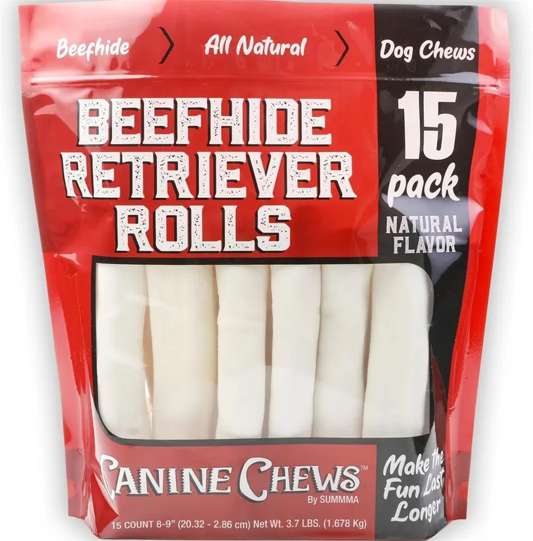 Canine Chews 8-9 Beef Retriever Rolls 15ct