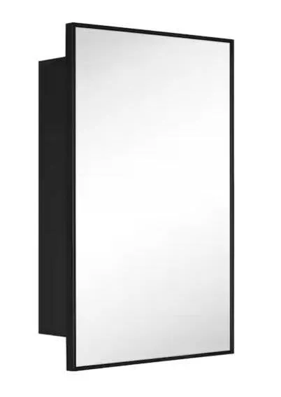 5x29in Black Framed Rectangular Medicine Cabinet