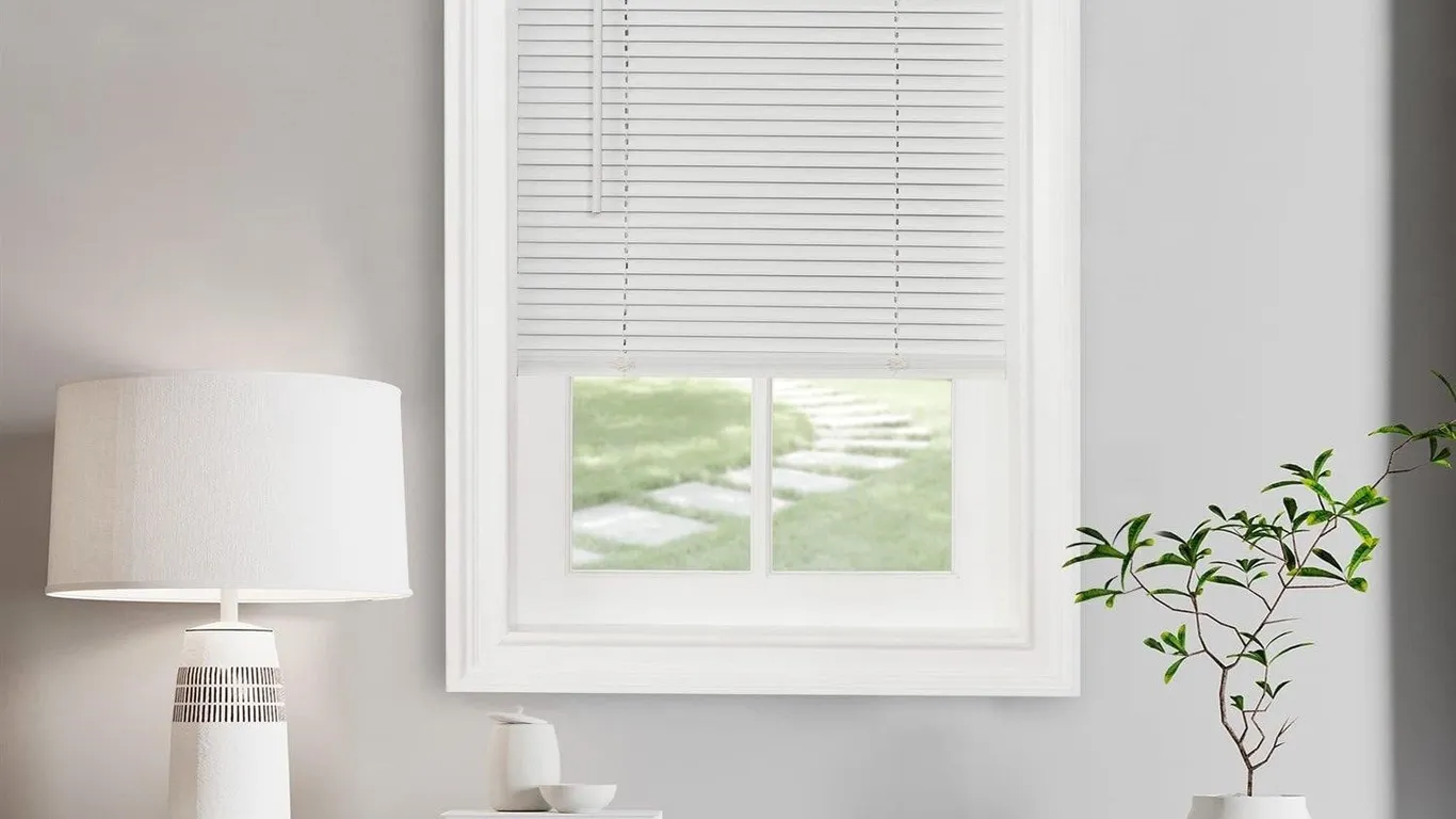 ACHIM Cordless Mini Blinds 29 x 64 in Pearl White