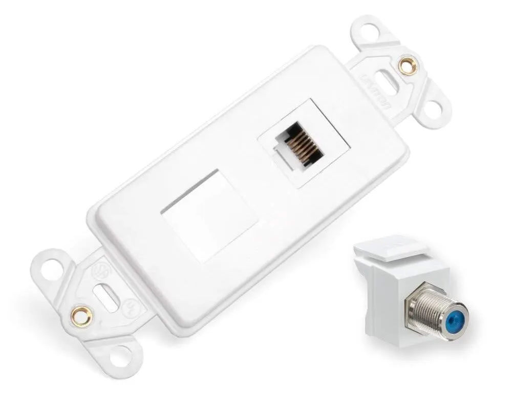 Leviton 41658-W Decora Wall Jack Insert Kit