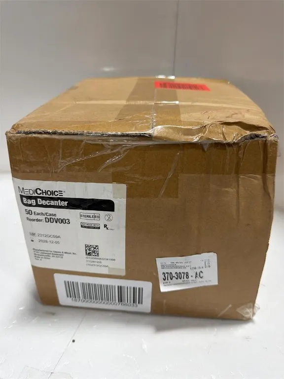 MediChoice Bag Decanter 50 Count Case $125.00