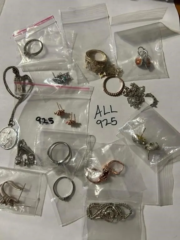All 925 marked jewellery ring lot