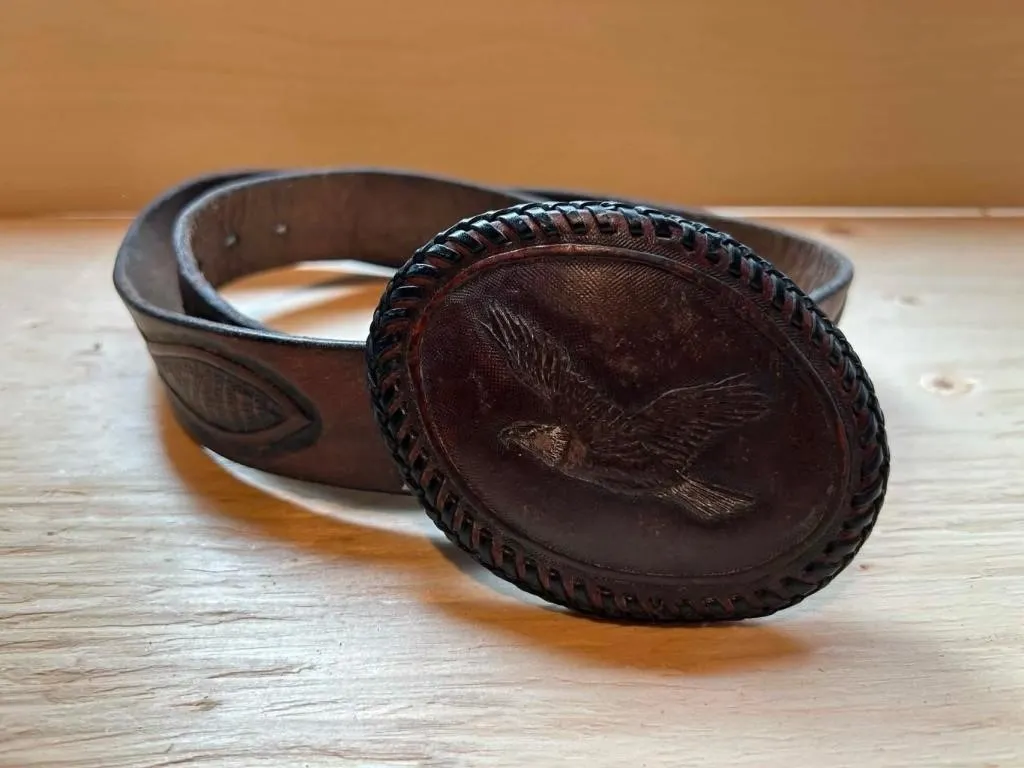 Vintage leather belt eagle