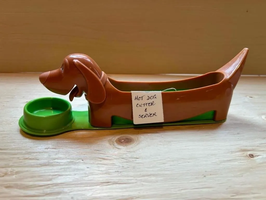 Vintage hotdog cutter and server