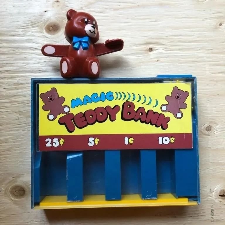 Magic teddy bear bank