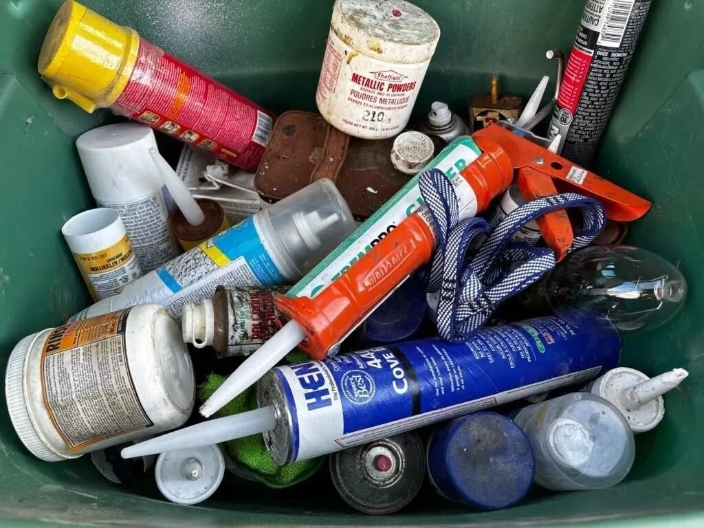 Large lot of building supplies tubes sprays etc