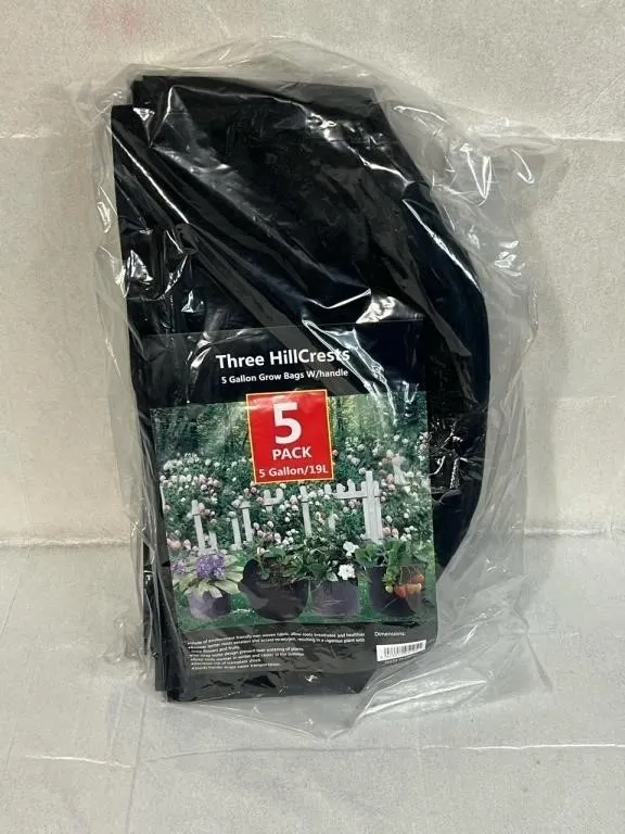 New 5 Pack of 5 Gallon Grow Bags