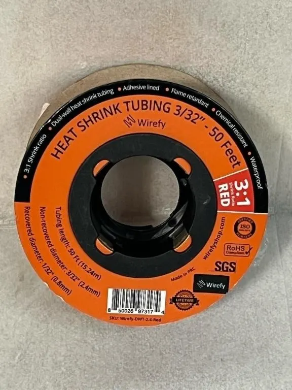 New 50 feet Roll of Heat Shrink Tubing