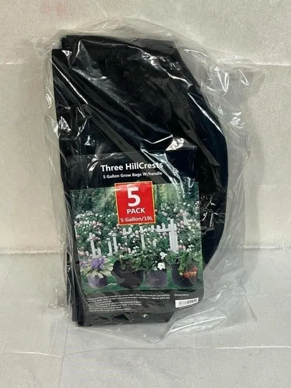 New 5 Pack of 5 Gallon Grow Bags