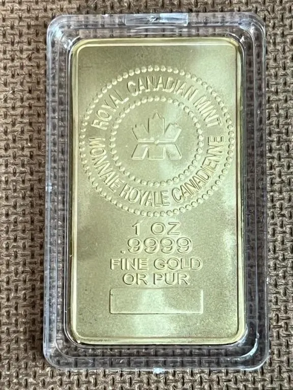 Replica 1 oz .999 Gold Plated Bar