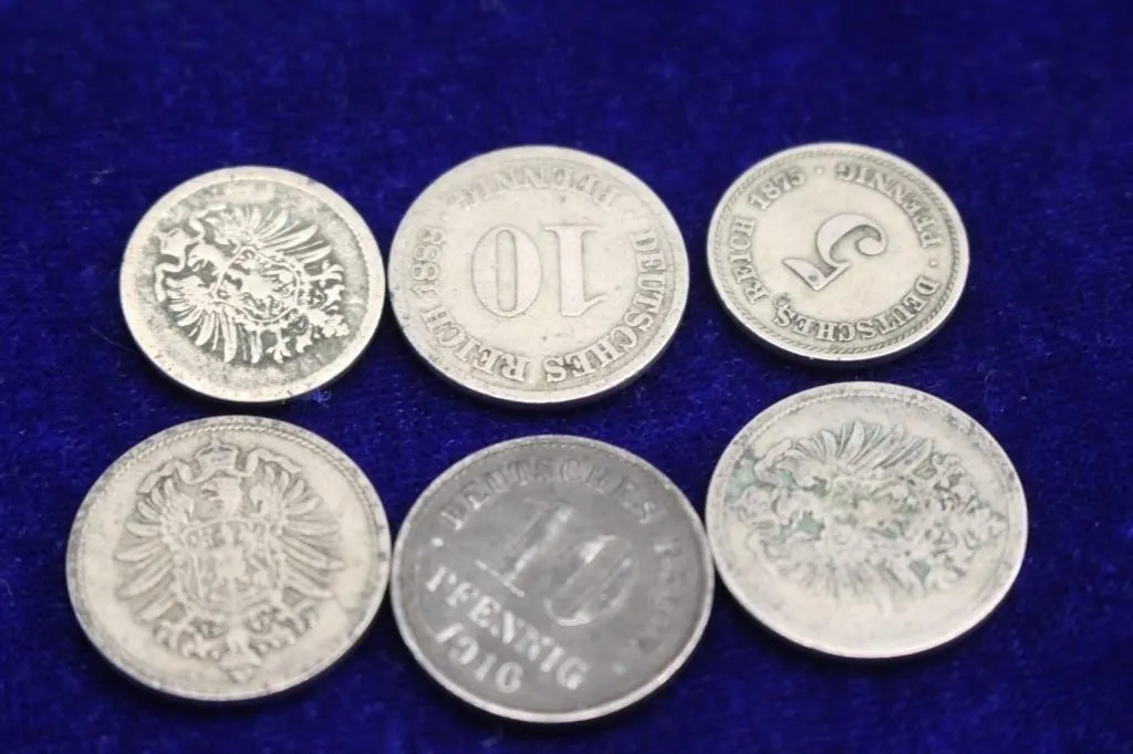 German Empire Pfennig Coins (6)
