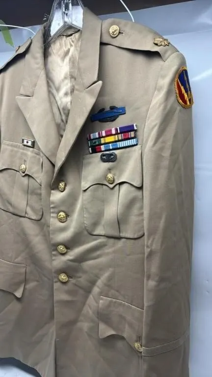 Original US ARMY jacket with Patches medals badges