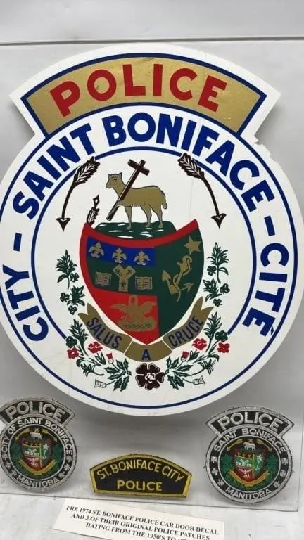 Pre 1974 St. Boniface Police Car door Decal & patc