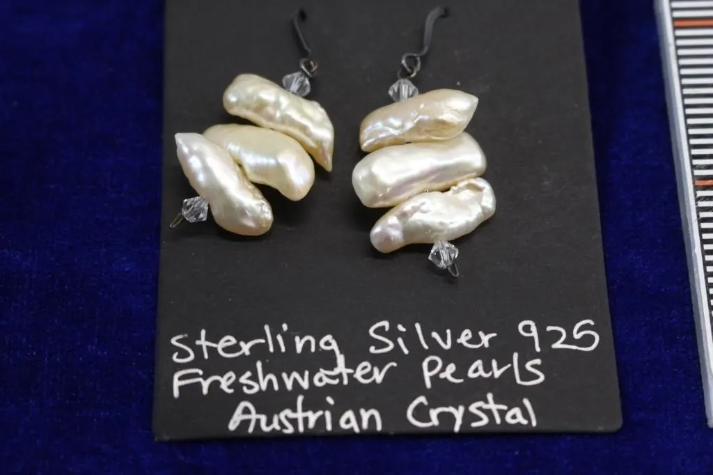 Sterling Silver 925 Freshwater Pearl & Crystal