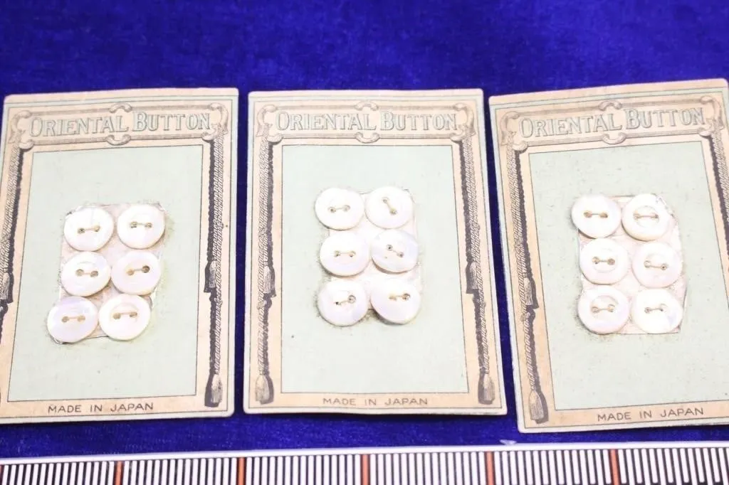 Vintage Oriental Button Cards, Made in Japan, Lot