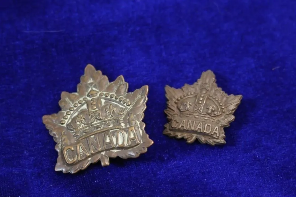 Canada Cap Badges & British Army Officer Pip
