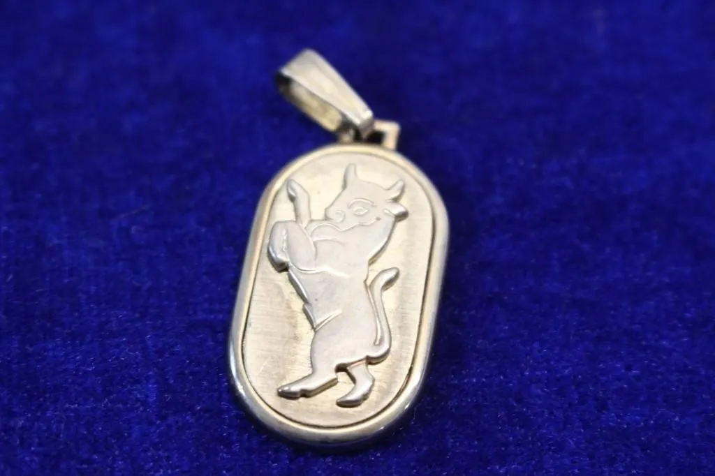 Taurus Bull Pendant, 1.65" long