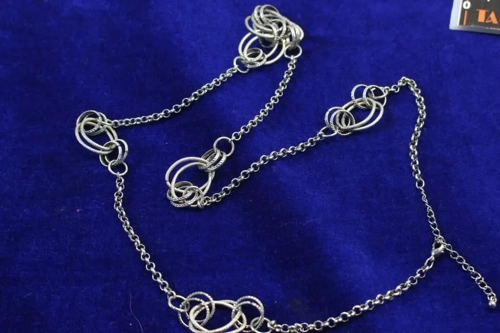 38" Silver Statement Necklace
