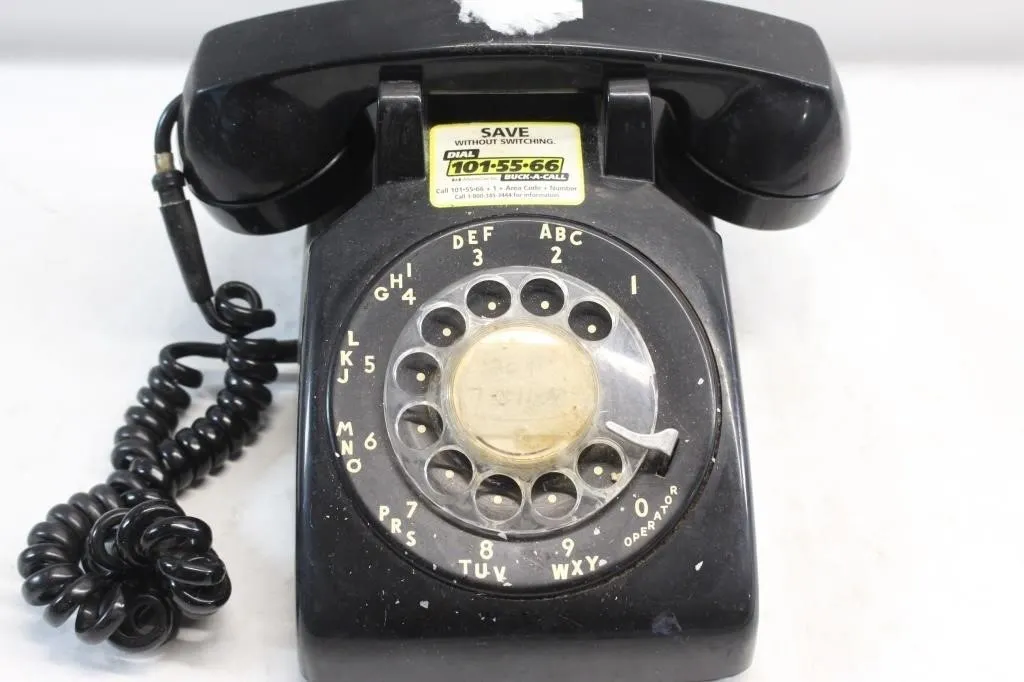 Vintage Black Rotary Desk Telephone