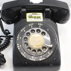 Vintage Black Rotary Desk Telephone