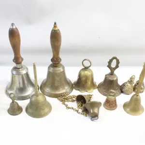 Collection of brass and silver-plated hand bells