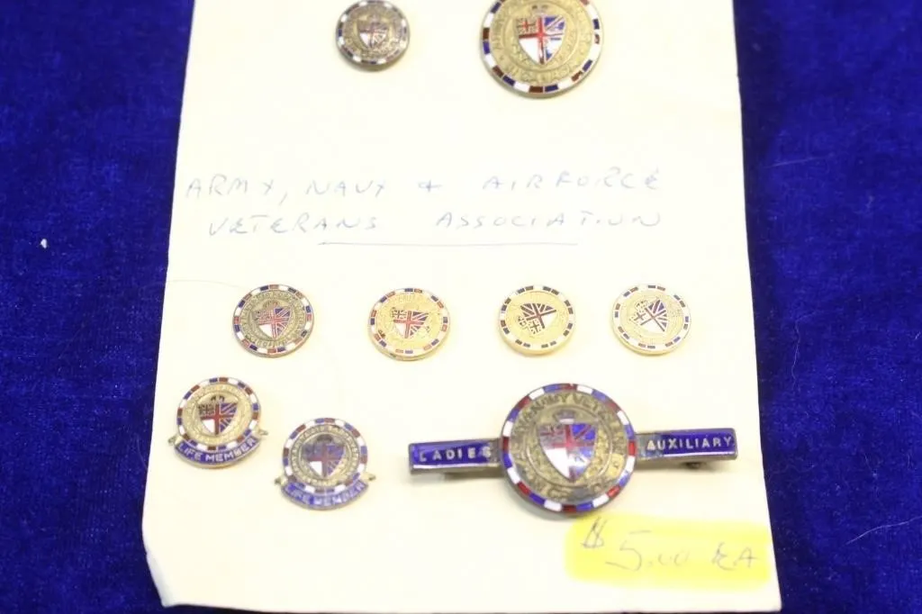 Army/Navy/Air Force Veterans Assoc. Pins & Medals