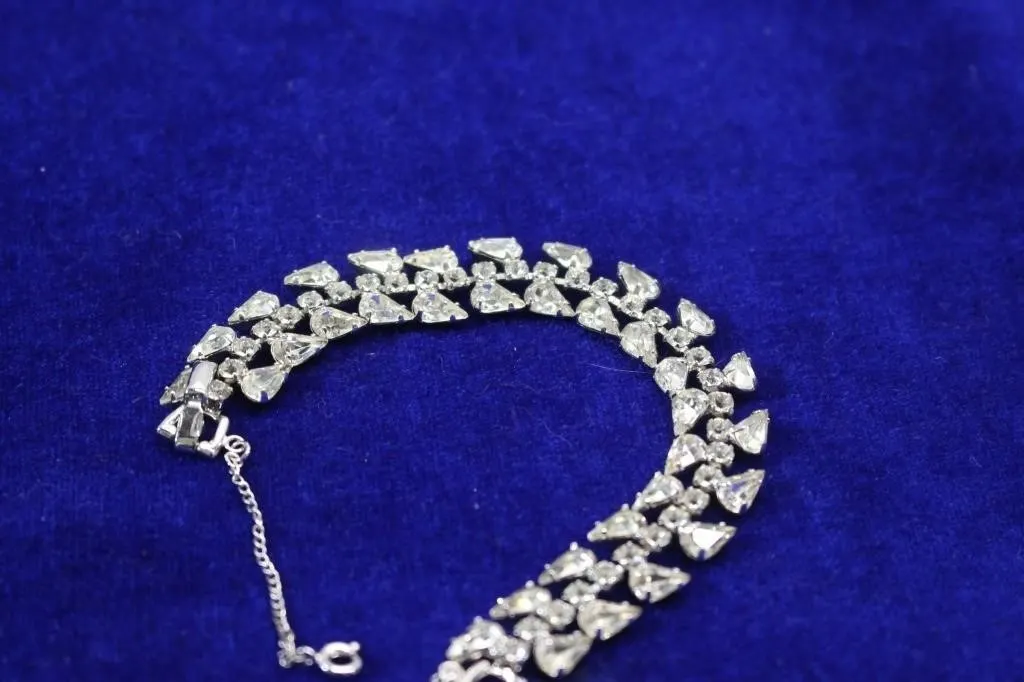 C.1950's Rhinestone Bracelet, 7.25" long