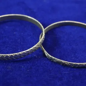 Pair of Patterned Bangle Bracelets