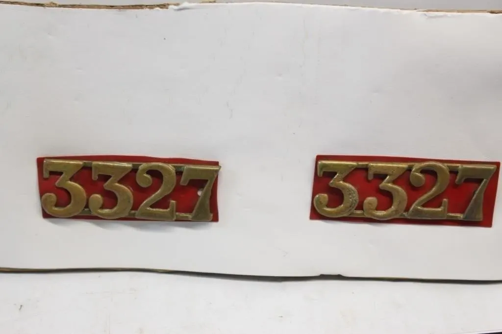 Brass "3327" Number Plates with Fasteners