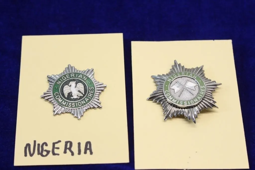 Nigerian Commissionaires Badges, Set of 2