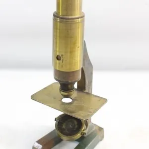 Antique Brass Compound Microscope on Cast Base