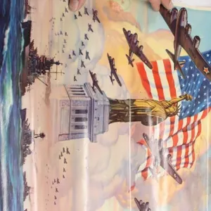 WWII Patriotic Poster, Statue of Liberty &