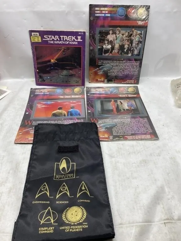 Star Trek Book & Episode Cards Lot w/ Bag
