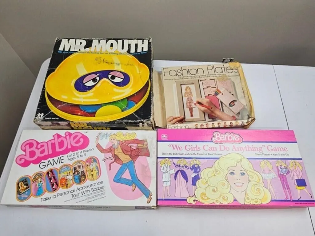 Vintage Barbie & Mr. Mouth Games (4pc)