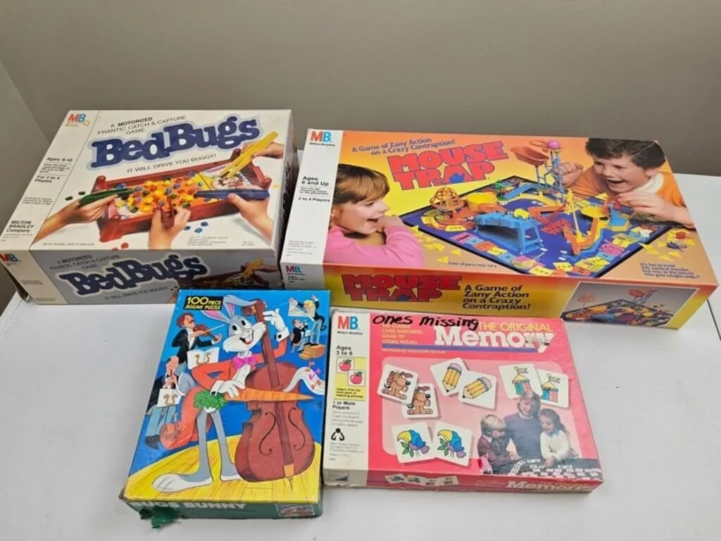 Vintage Milton Bradley Games & Puzzle (Lot of 4)