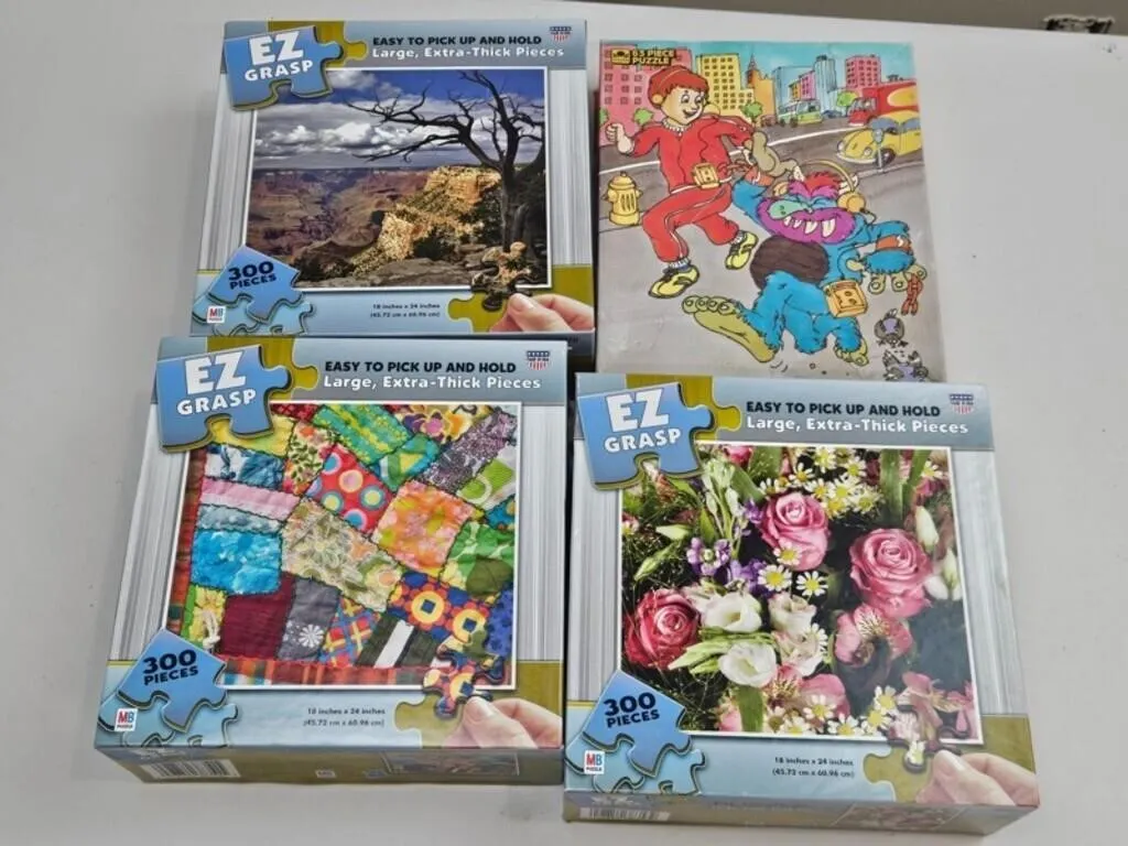 4pc Puzzle Assortment - MB EZ Grasp & Golden
