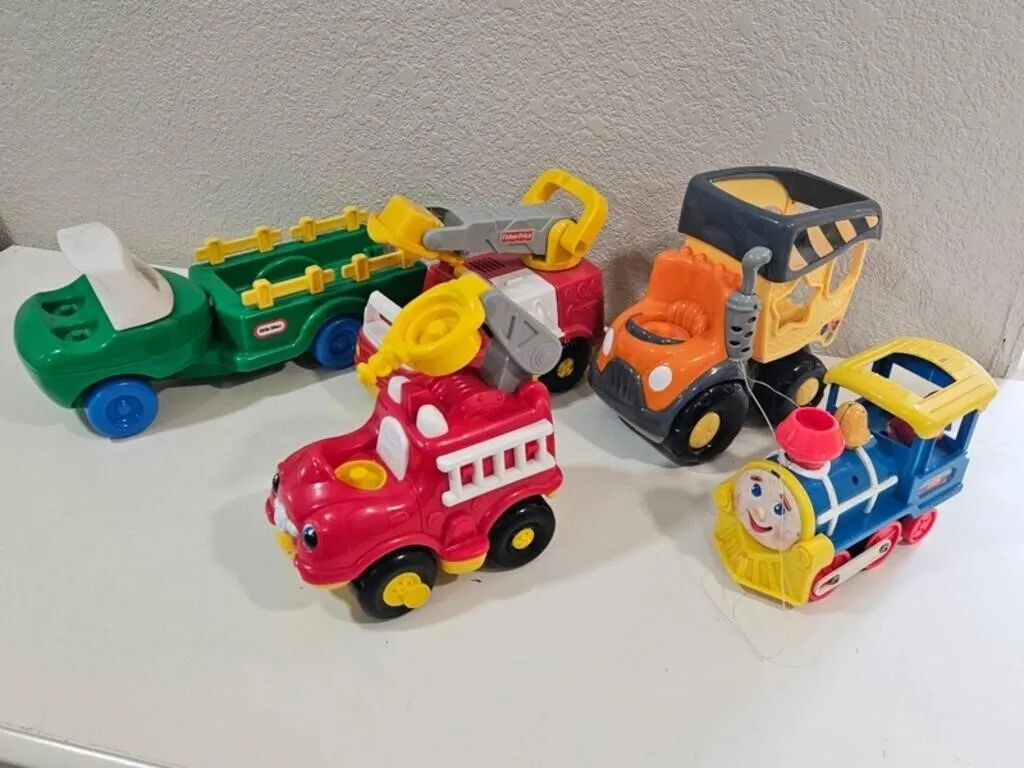 4pc Little Tikes & Fisher-Price Toy Vehicle Set