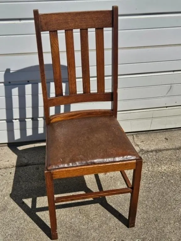 Wood Slat-Back Dining Chair