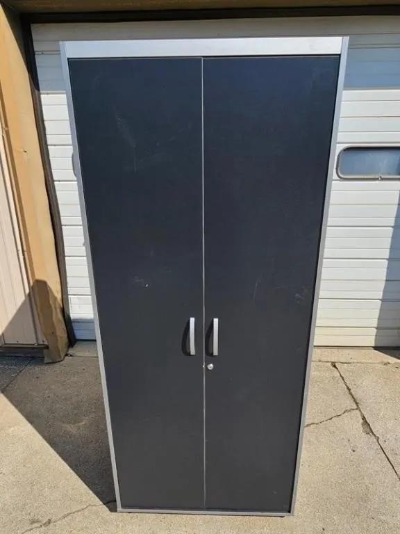 Tall Black Storage Cabinet 74in H x 30in W