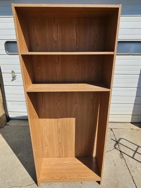 Wood-Grain Open Bookcase 71in H x 29in W