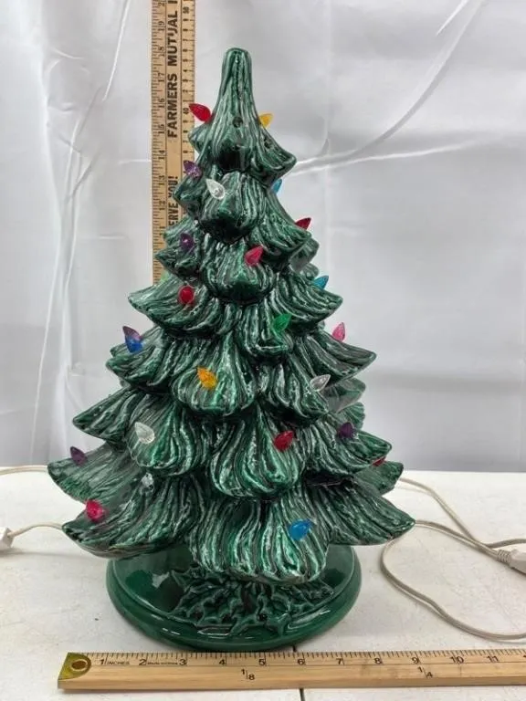 Ceramic Lighted Christmas Tree - 18in